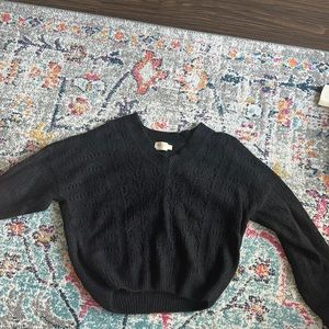Nation LTD Pointelle Black Sweater Size M